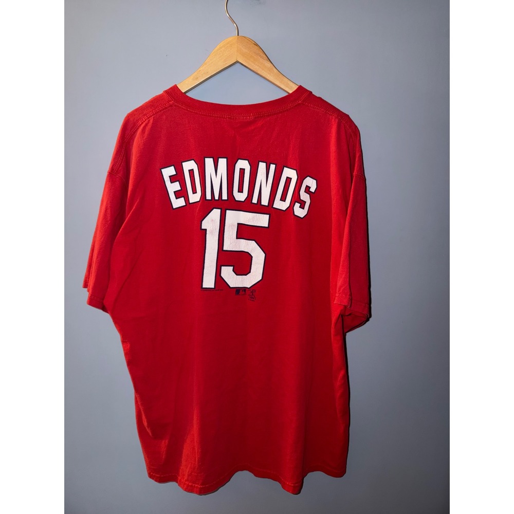 Vintage 2005 St Louis Cardinals Jim Edmonds 15 Shirt Mens 2XL Red CSA MLB Tee - Picture 3 of 9